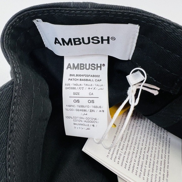 AMBUSH Patch Baseball Cap Hat Black OS Adjustable‎ - Picture 12 of 13